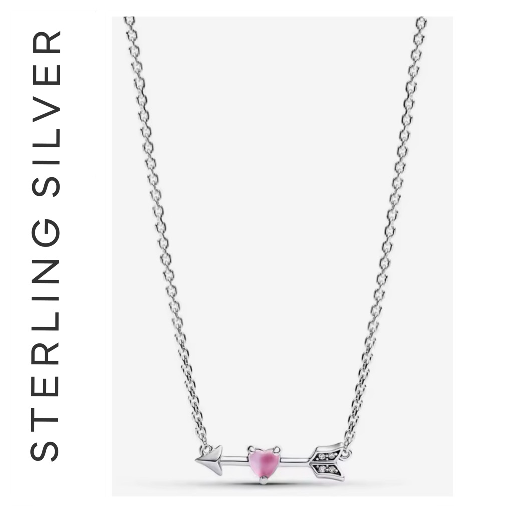 S925 Sterling Silver Arrow Heart Necklace 45$
